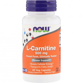 Аминокислота NOW FOODS L-CARNITINE, 500 мг - 60 капсул