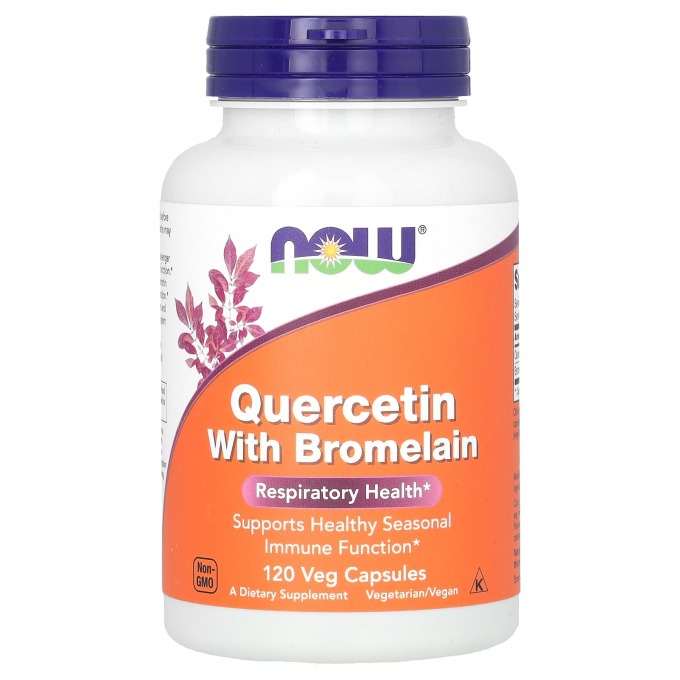 Кверцетин с бромелаином NOW FOODS QUERCETIN W/BROMELAIN 120 капсул NS29630