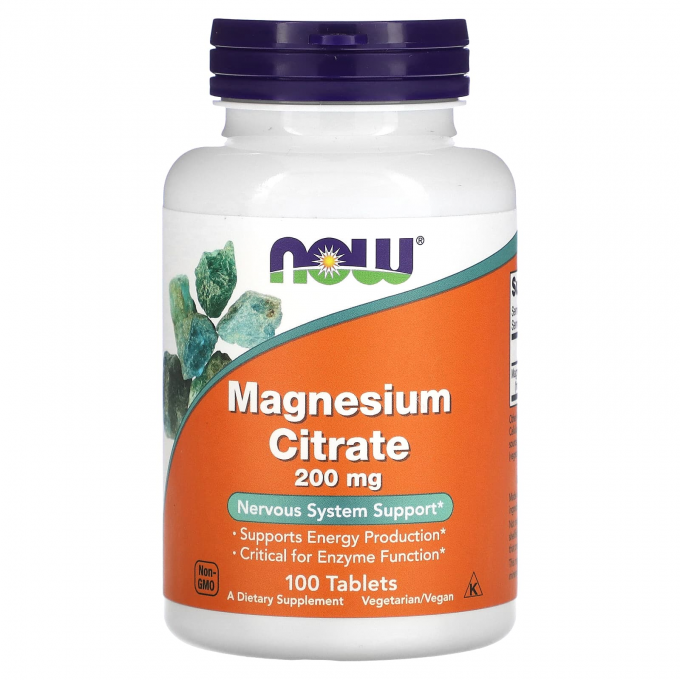 Магний NOW FOODS MAGNESIUM CITRATE 200mg 100 таблеток NS31070