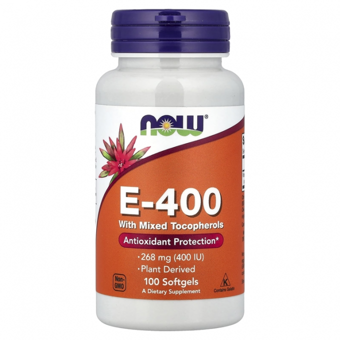 Витамин Е NOW FOODS E-400 MIXED + SELENIUM 100 SGELS NS32590