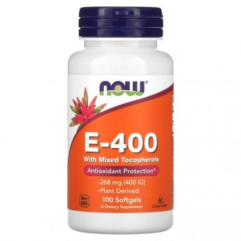 Витамин NOW FOODS E-400 MIXED TOC 100 капсул