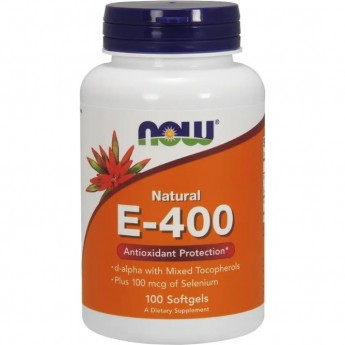 Витамин NOW FOODS Е-400 WITH SELENIUM, 100 капсул